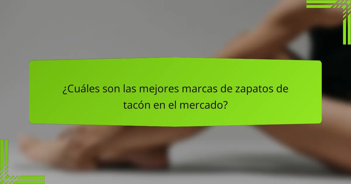 ¿Cuáles son las mejores marcas de zapatos de tacón en el mercado?