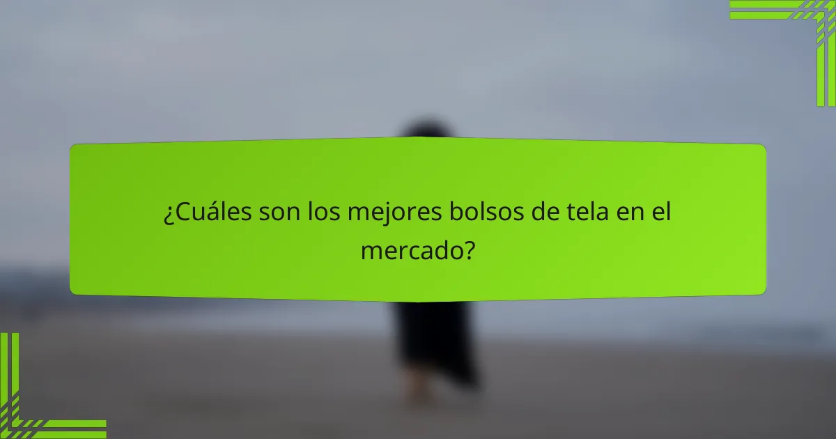 ¿Cuáles son los mejores bolsos de tela en el mercado?