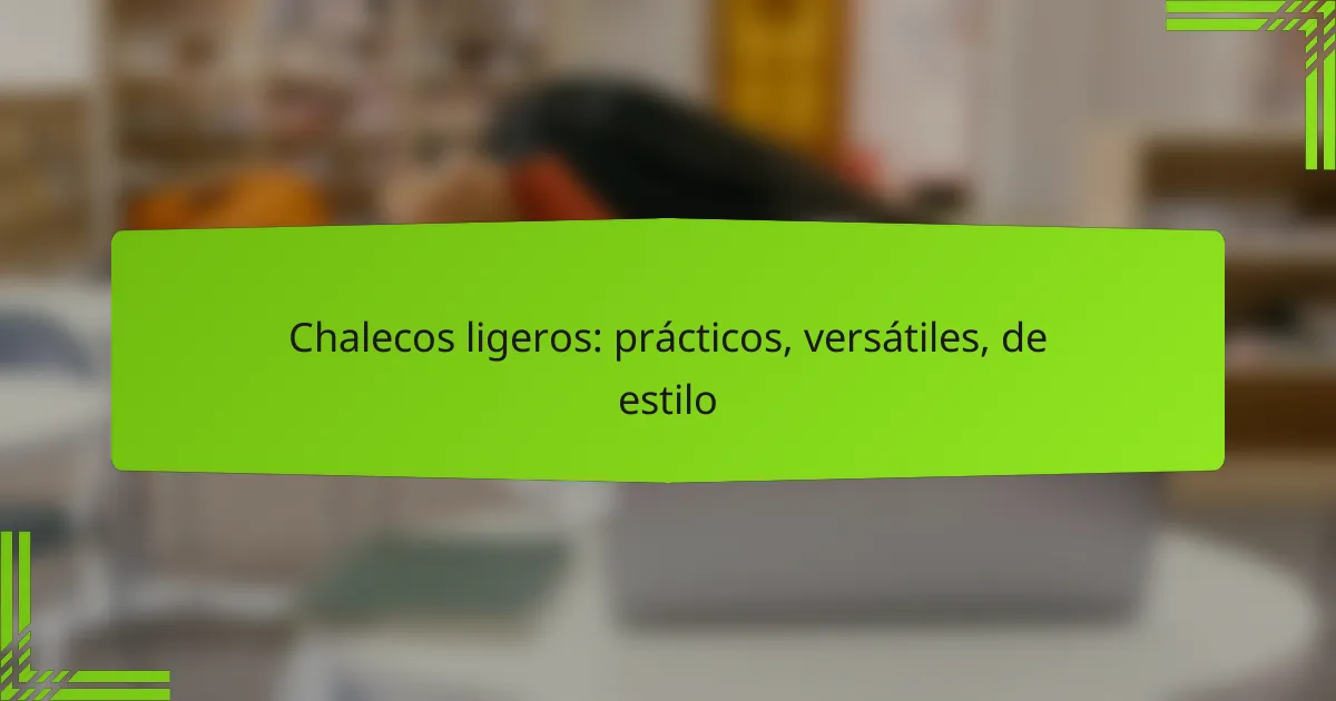 Chalecos ligeros: prácticos, versátiles, de estilo