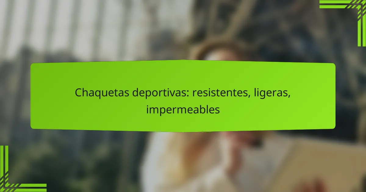 Chaquetas deportivas: resistentes, ligeras, impermeables
