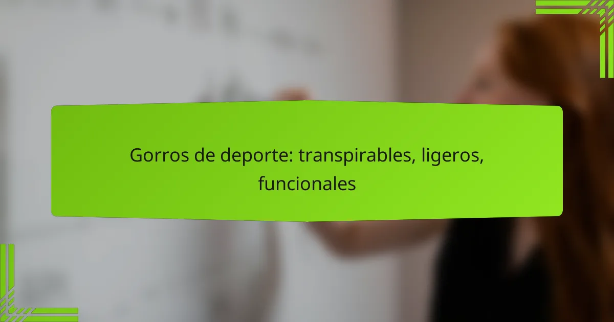 Gorros de deporte: transpirables, ligeros, funcionales