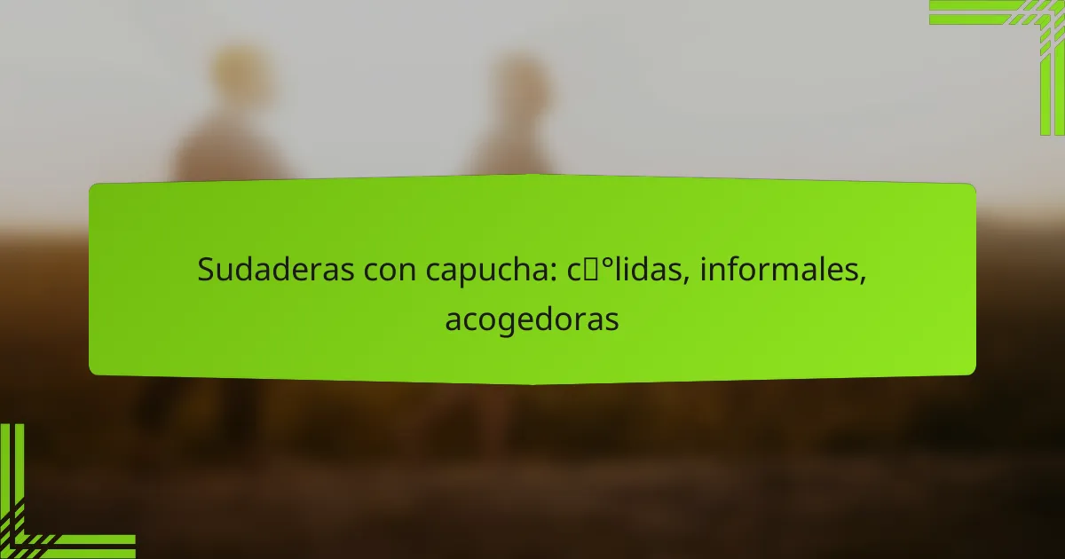 Sudaderas con capucha: cálidas, informales, acogedoras