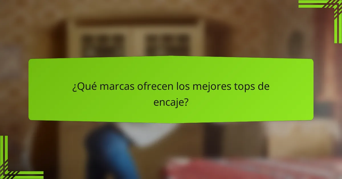 ¿Qué marcas ofrecen los mejores tops de encaje?