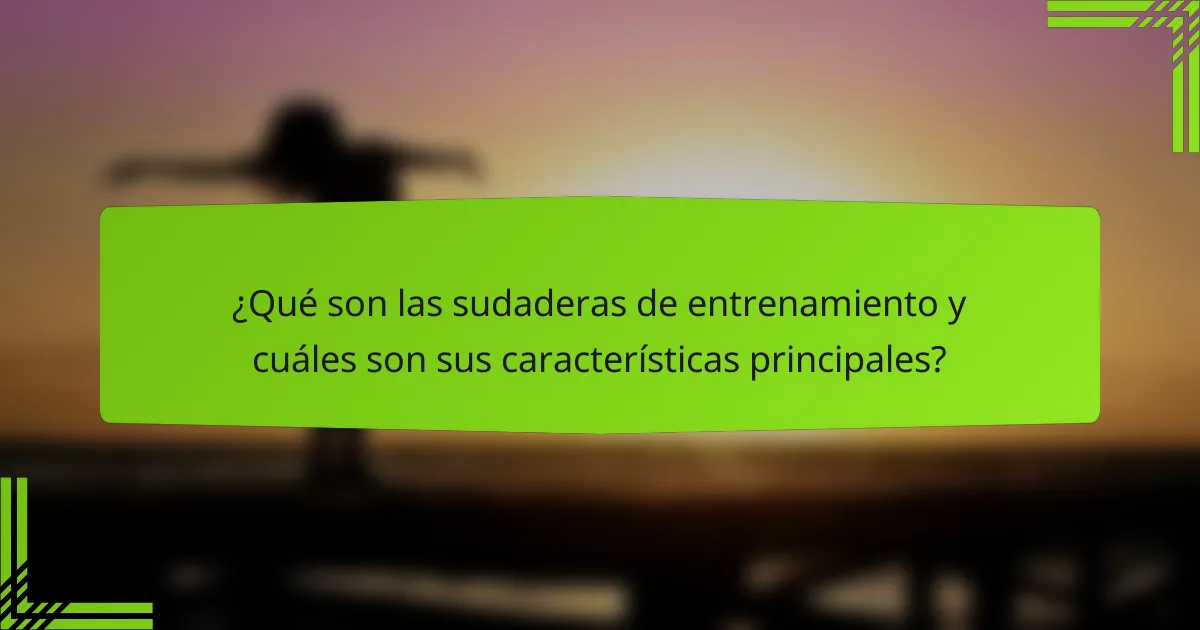 ¿Qué son las sudaderas de entrenamiento y cuáles son sus características principales?