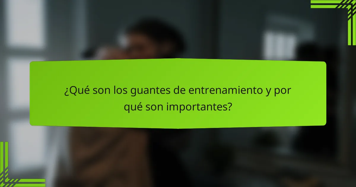 ¿Qué son los guantes de entrenamiento y por qué son importantes?