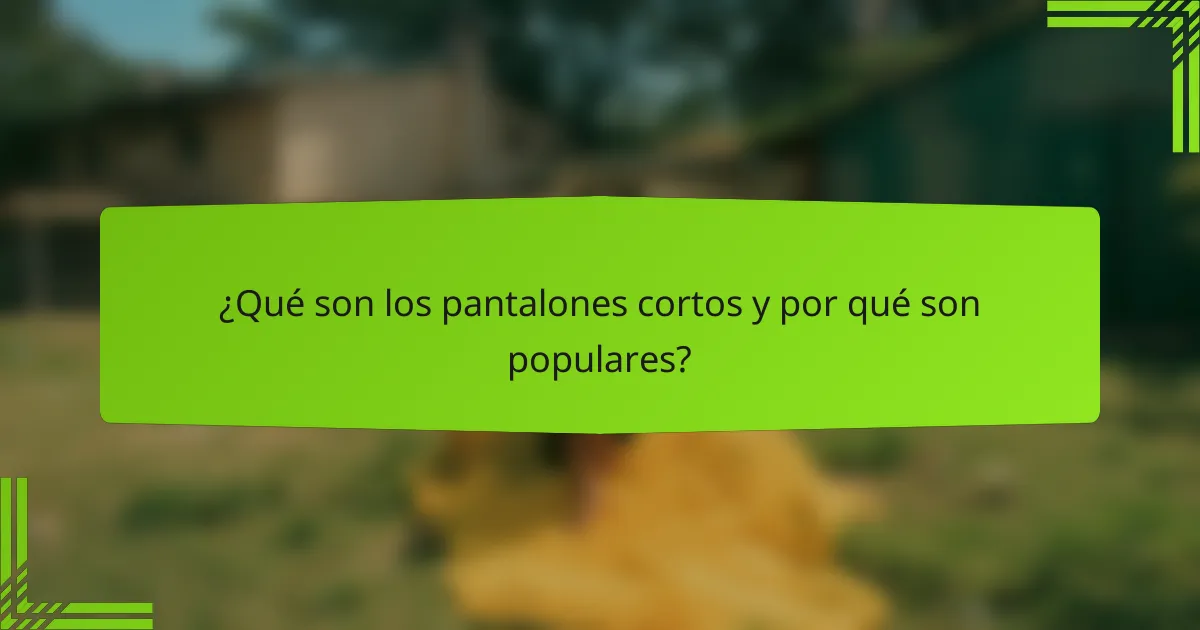 ¿Qué son los pantalones cortos y por qué son populares?